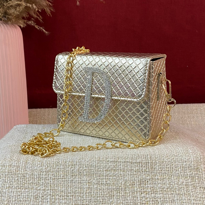 Gold Bottega Phone Size Monogram Bag (New Style)
