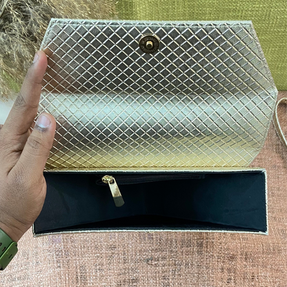 Gold Bottega Triangular Bag