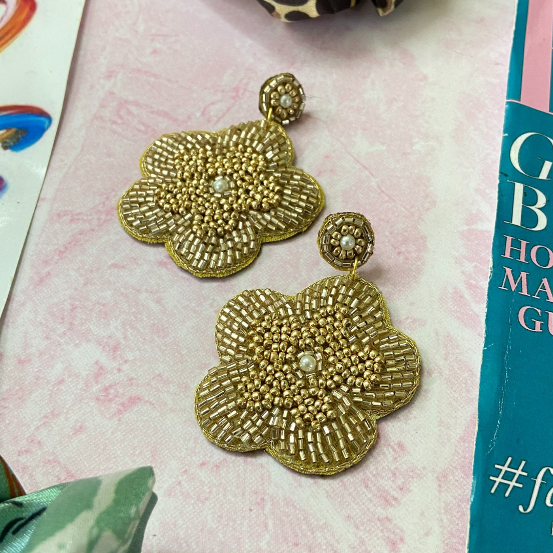 Gold Floral Earring