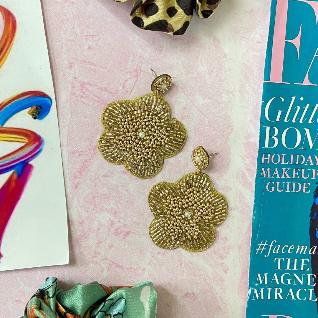 Gold Floral Earring