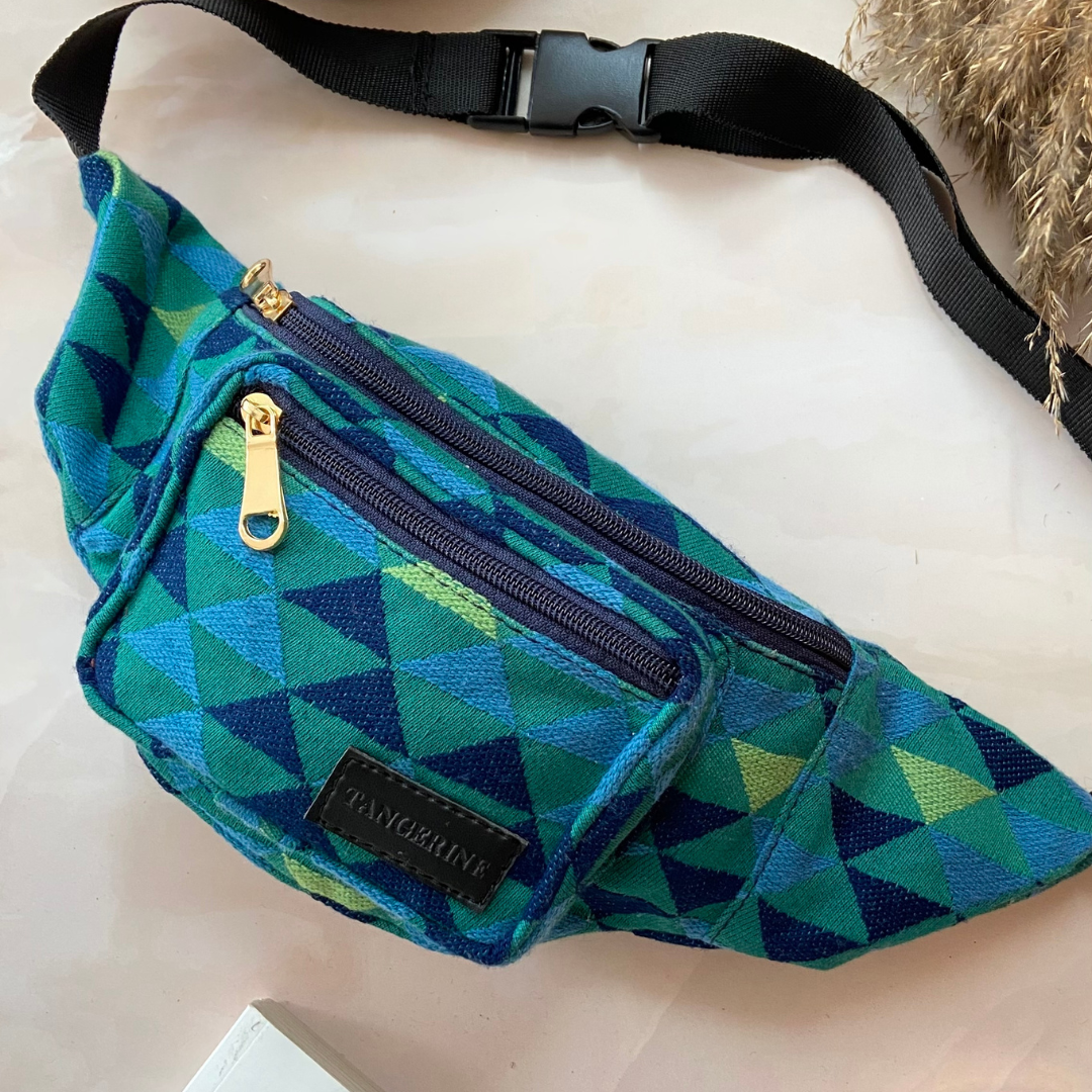 Green Multi-color Triangle Fanny Pack