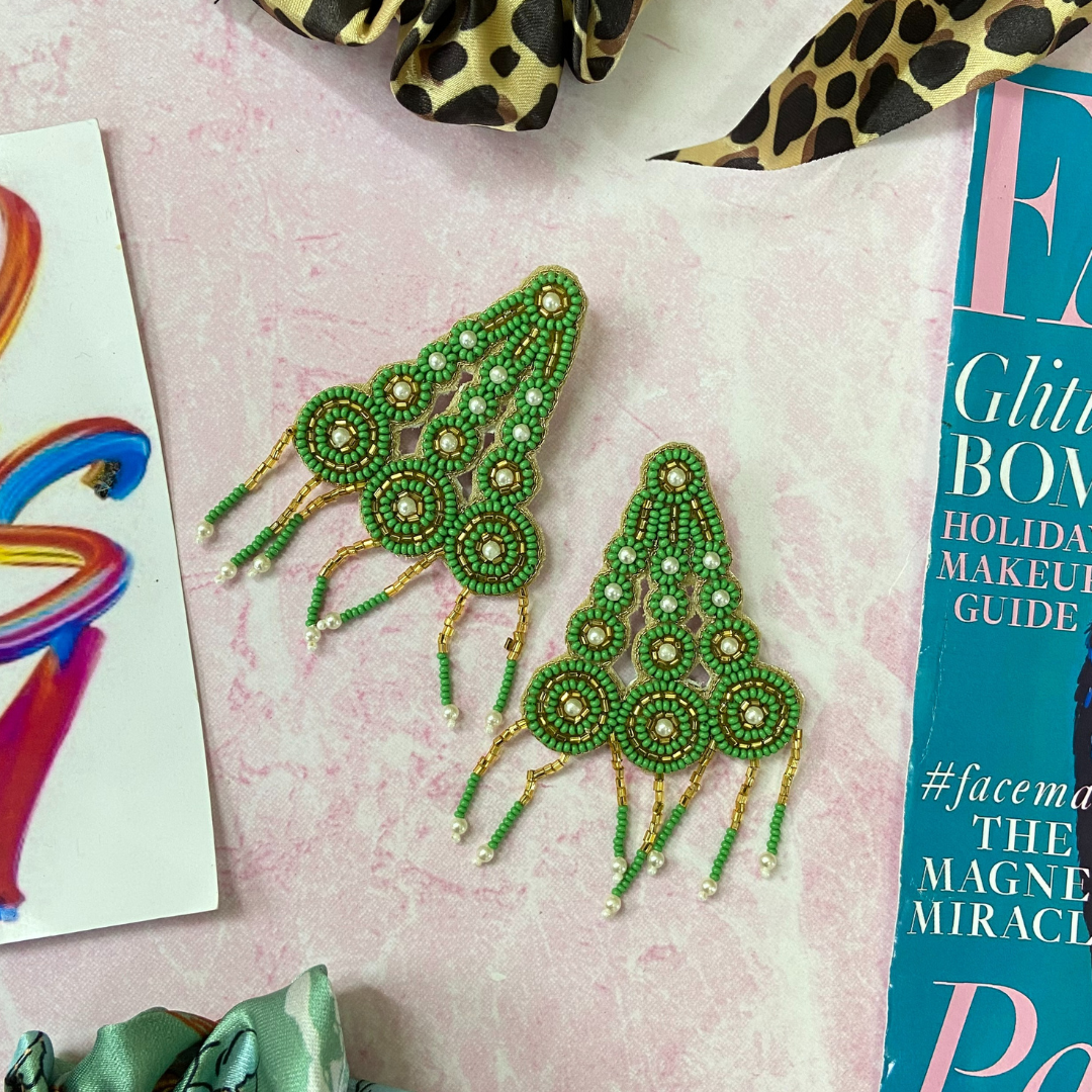 Myra Green & Gold Earrings