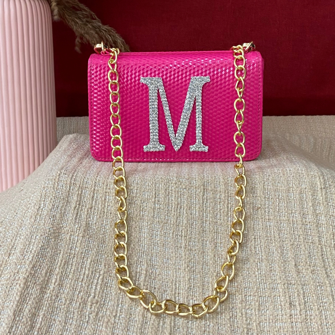 Hot Pink Textured Box Style Waist Bag Phone Size