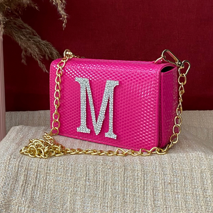 Hot Pink Textured Box Style Waist Bag Phone Size