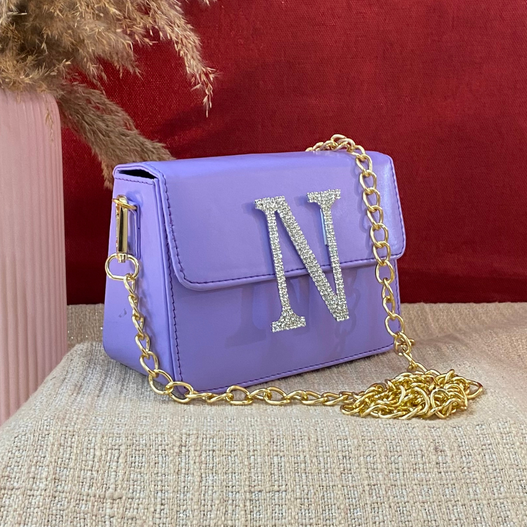 Lavender Non-Textured Phone Size Monogram Bag (New Style)