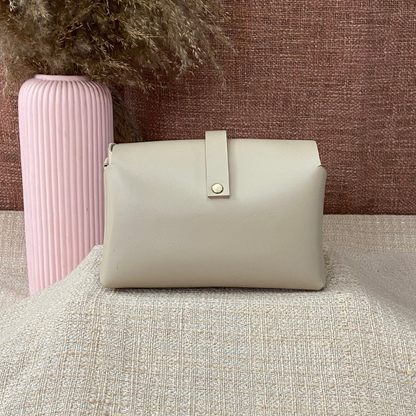 Light Beige Eva Bag with Multi-color Belt + Mini Wallet