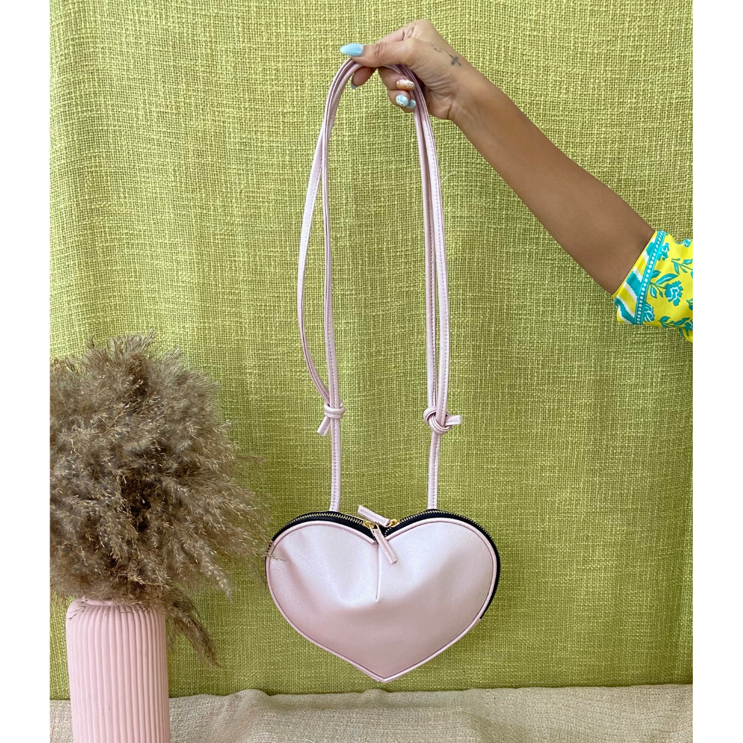 Light Pink Heart Shape Sling Bag