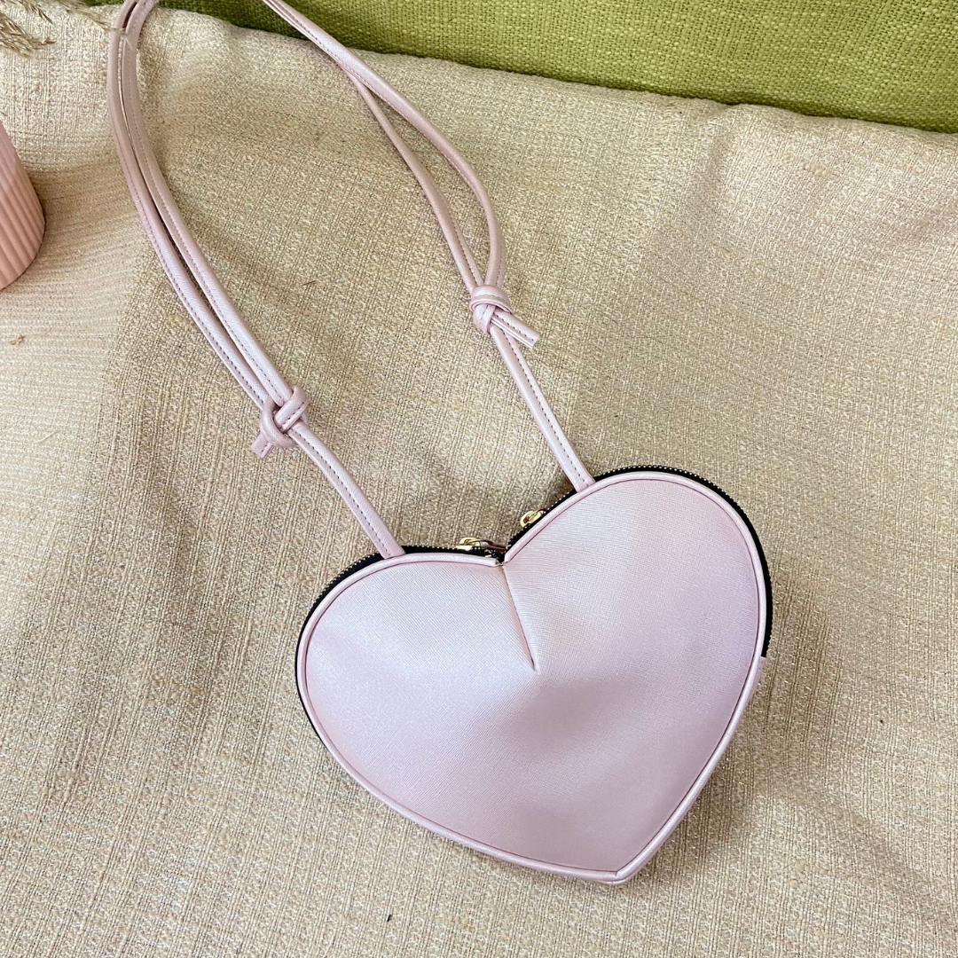 Light Pink Heart Shape Sling Bag
