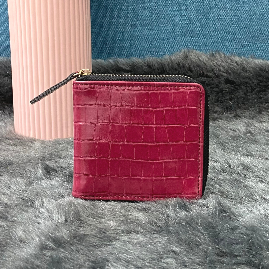 Marron Croc Mini Wallet