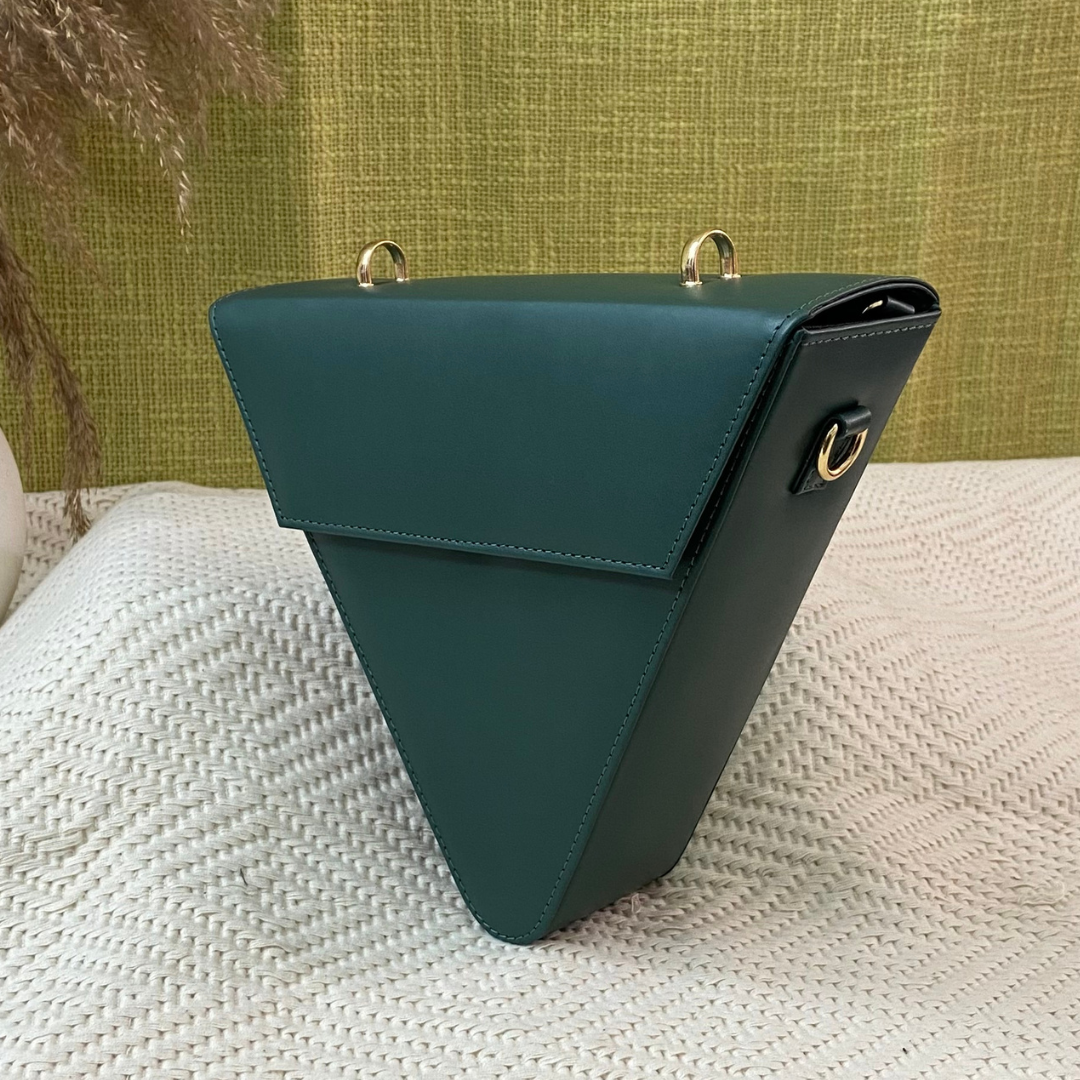 Matte Green Triangular Bag