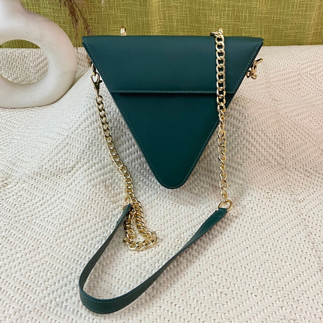 Matte Green Triangular Bag