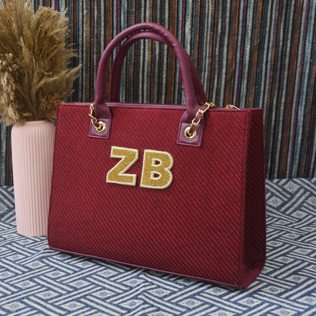 Mulberry Chain Tote Handwork (2 Initials)