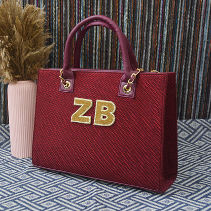 Mulberry Chain Tote Handwork (2 Initials)