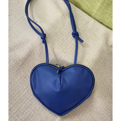 Navy Blue Heart Shape Sling Bag