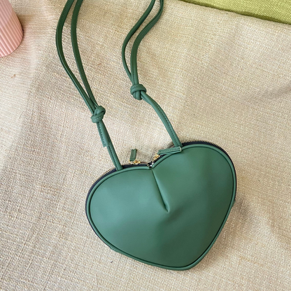 Olive Green Heart Shape Sling Bag