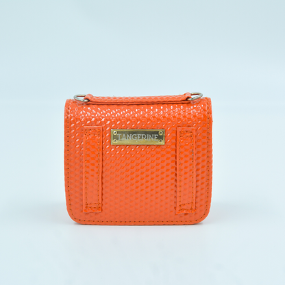 Orange Textured Monogram Bag