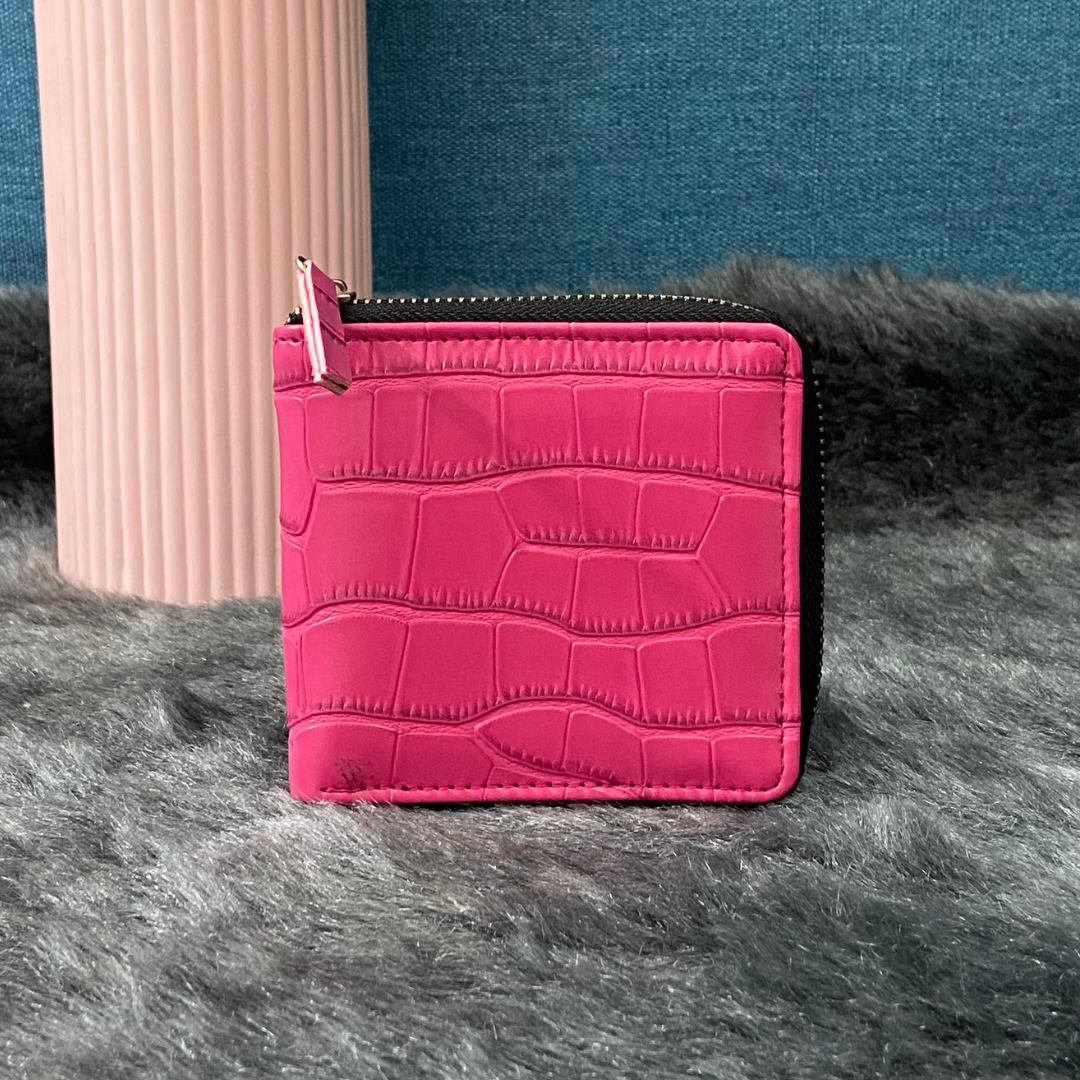 Pink Croc Mini Wallet