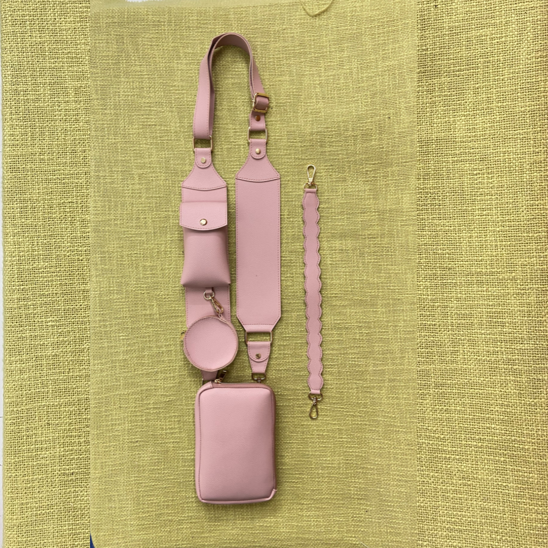 Pink Pouch + Pink Plain Pochette Belt