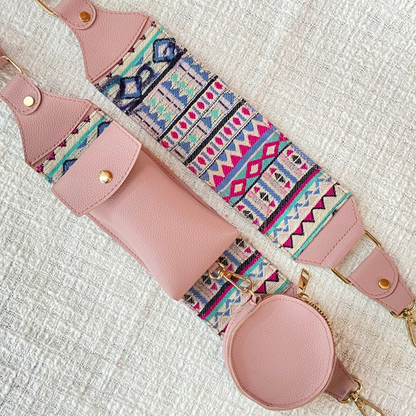 Pink with Purple Pop Pochette Belt with Phone Case