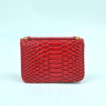 Wine Red Croc Embossed Monogram Bag