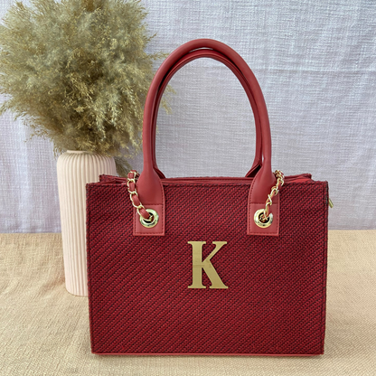 Mulberry Red Chain Tote 12inch