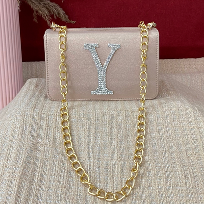 Rose Gold Non-Textured Box Style Waist Bag Phone Size.