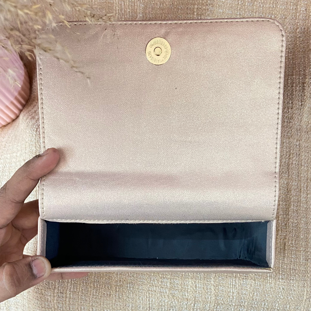 Rose Gold Non-Textured Box Style Waist Bag Phone Size.