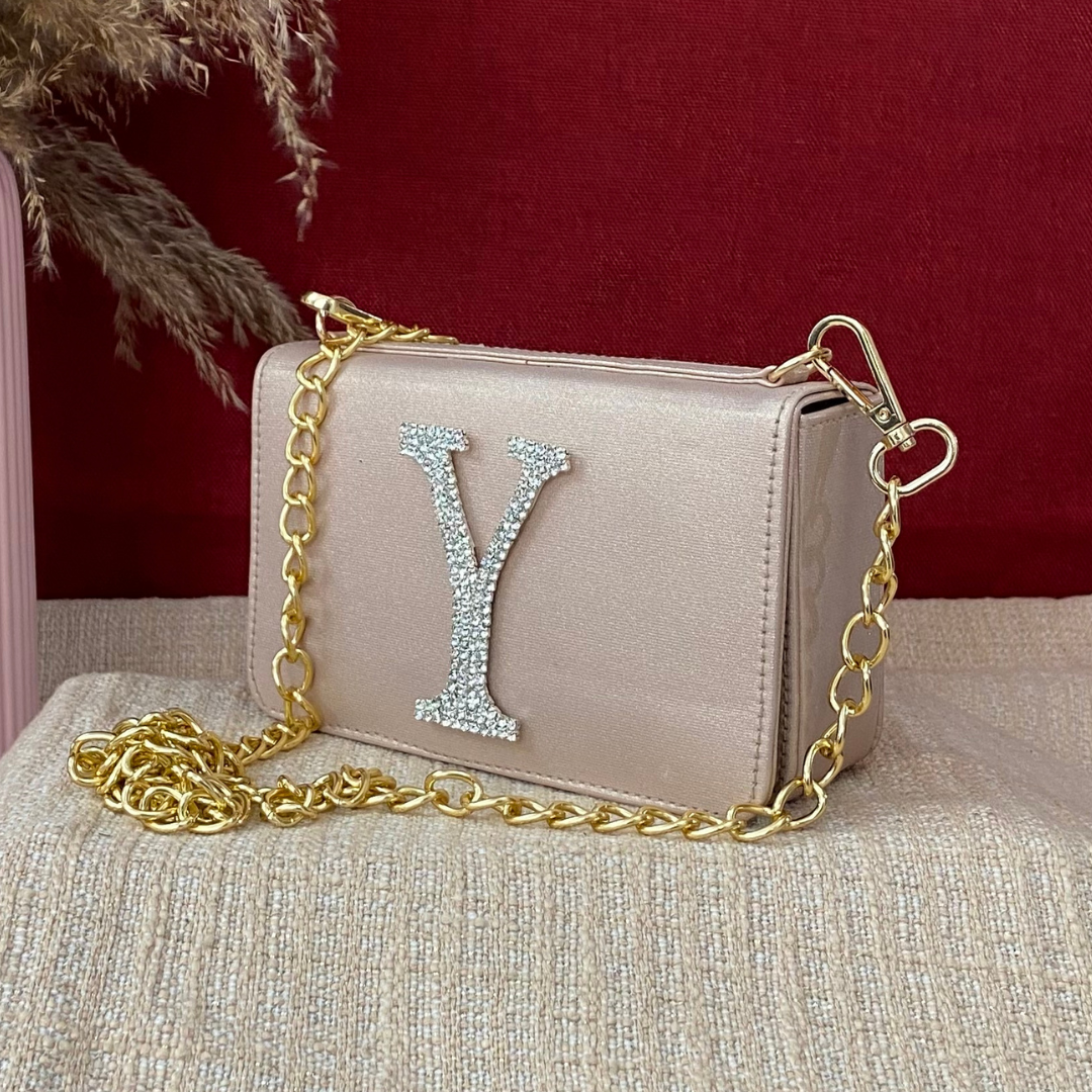 Rose Gold Non-Textured Box Style Waist Bag Phone Size.