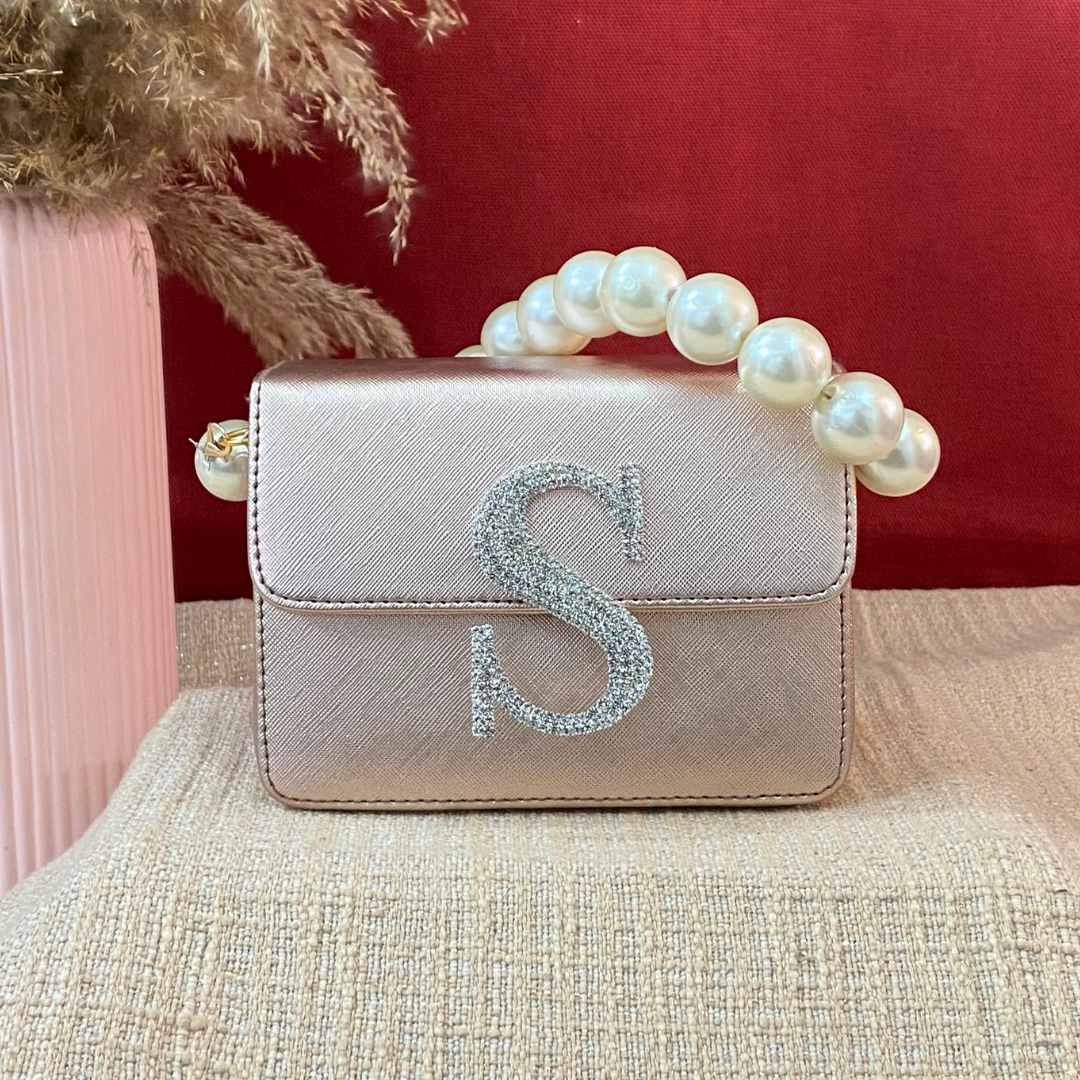 Rose Gold Non-Textured Phone Size Monogram Bag (New Style)