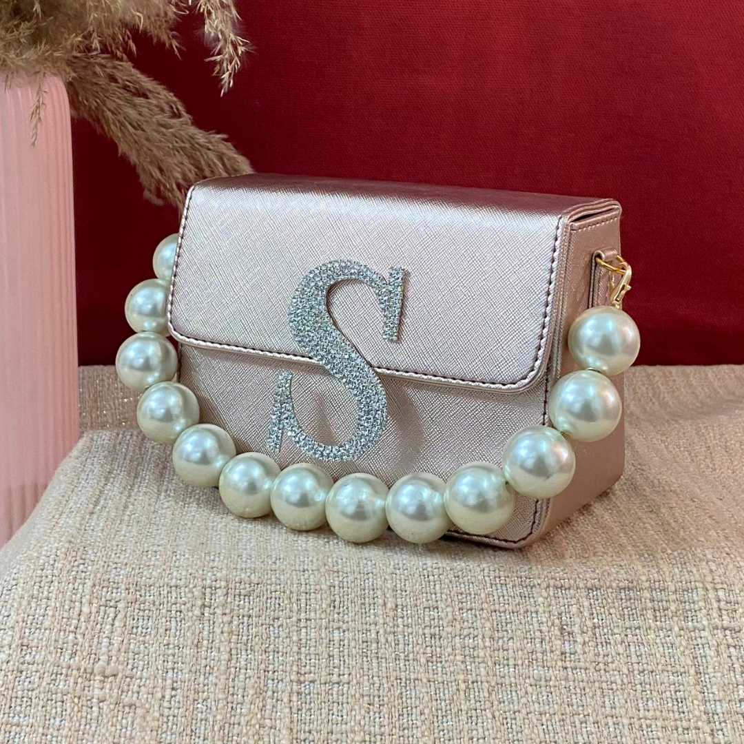 Rose Gold Non-Textured Phone Size Monogram Bag (New Style)