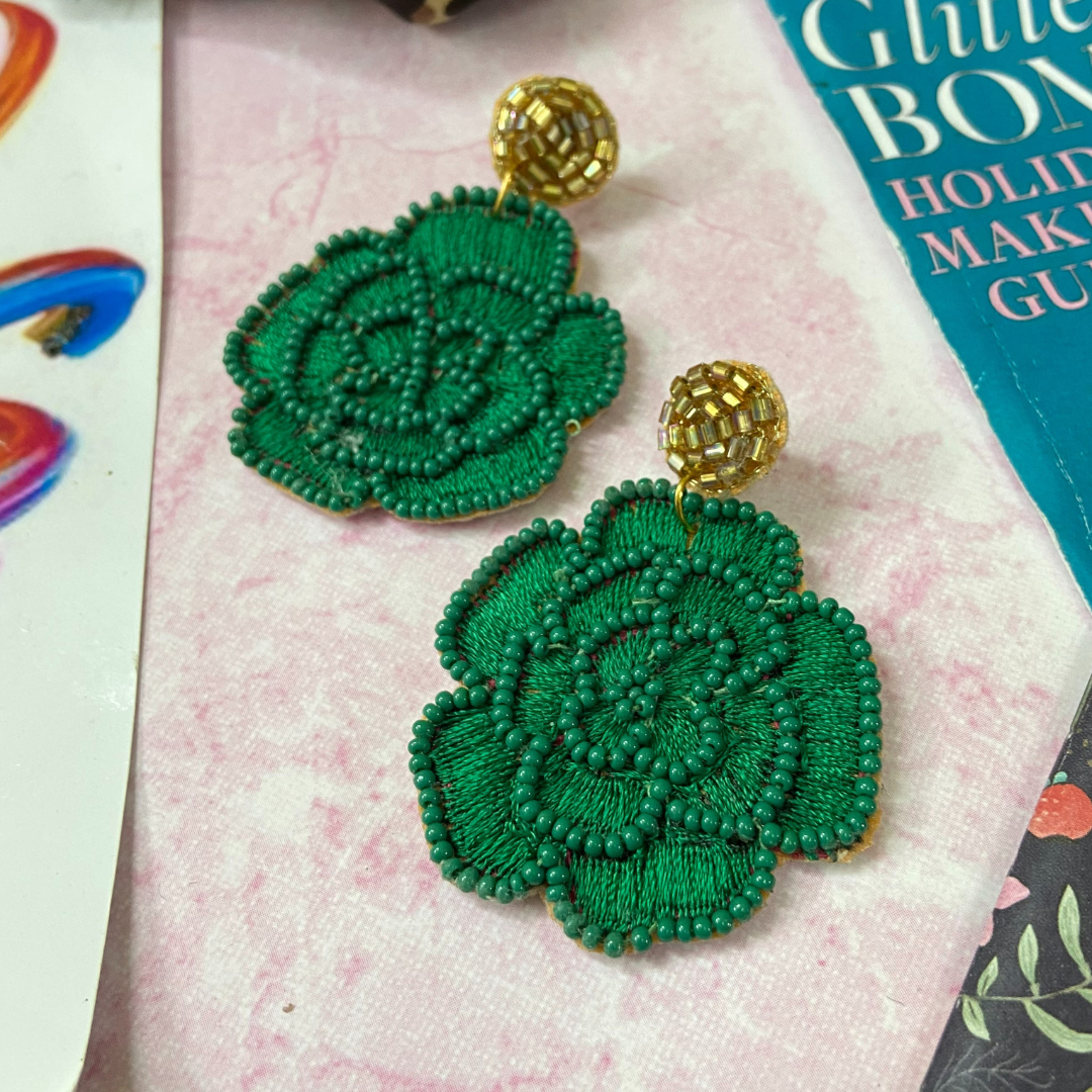 Rosé Green Earrings