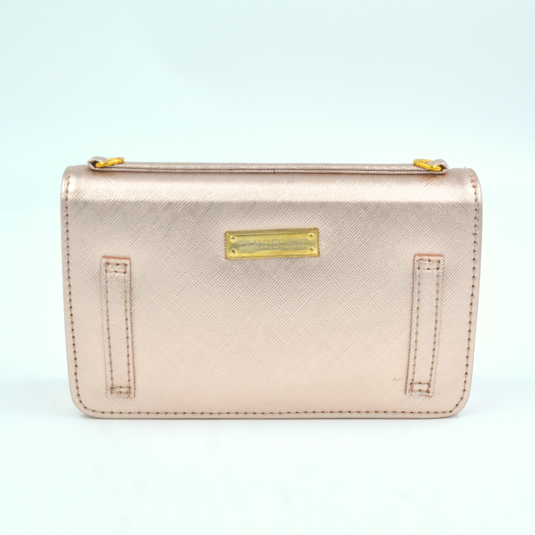 Rosegold Textured Monogram Bag