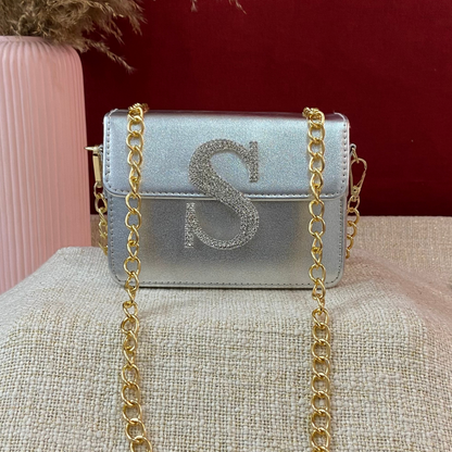 Silver Non-Textured Phone Size Monogram Bag (New Style)