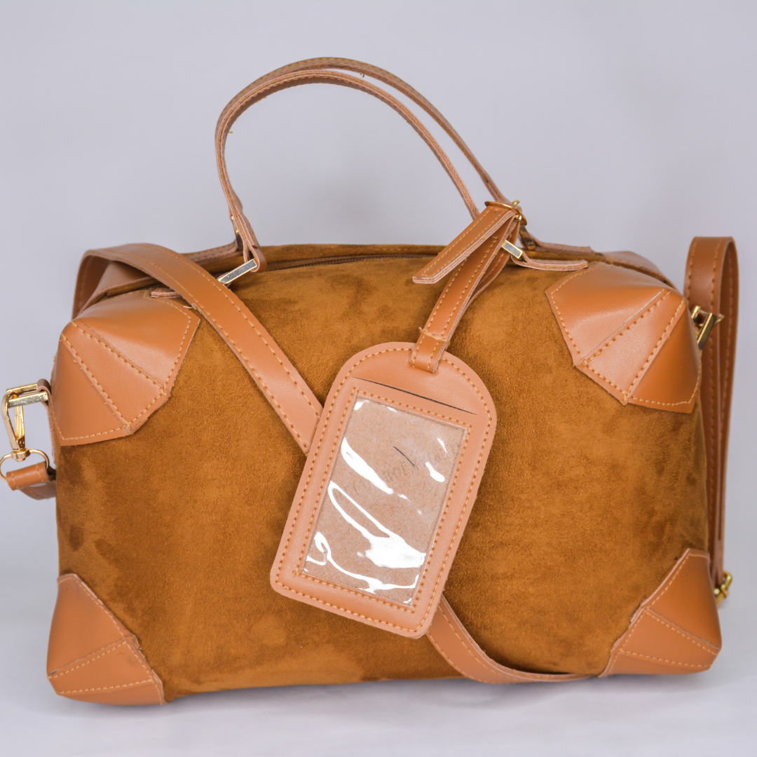 Tan Swede Boxy Bag