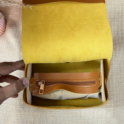 Tan Eva Bag with Vibrant Belt +Big &amp; Mini Wallet Combo