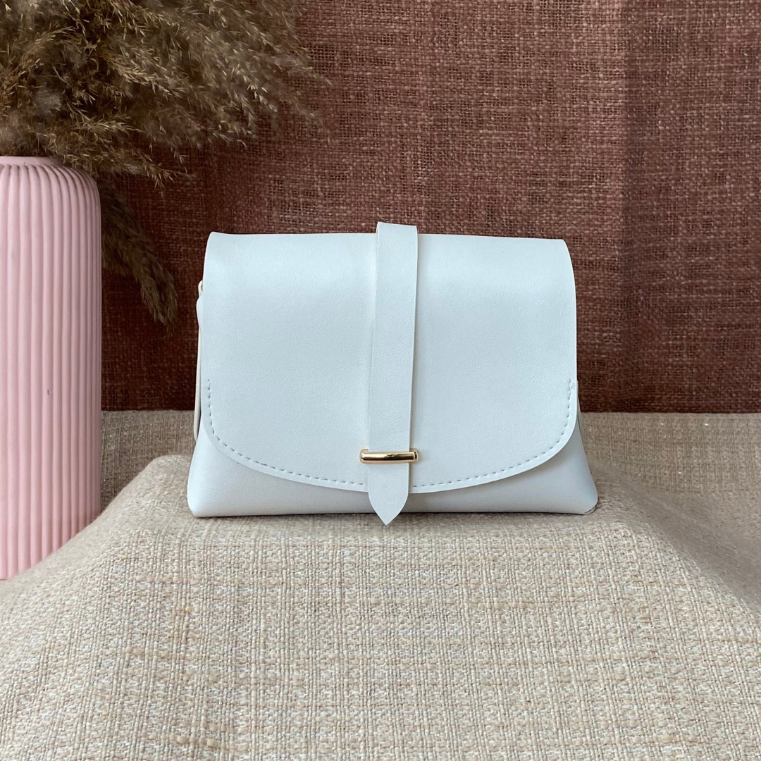 White Eva Bag with Mint Green &amp; Pink Diamond Belt +Big Wallet