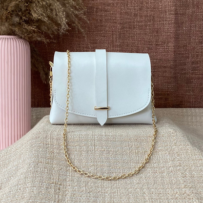 White Eva + White Plain Pochette Belt