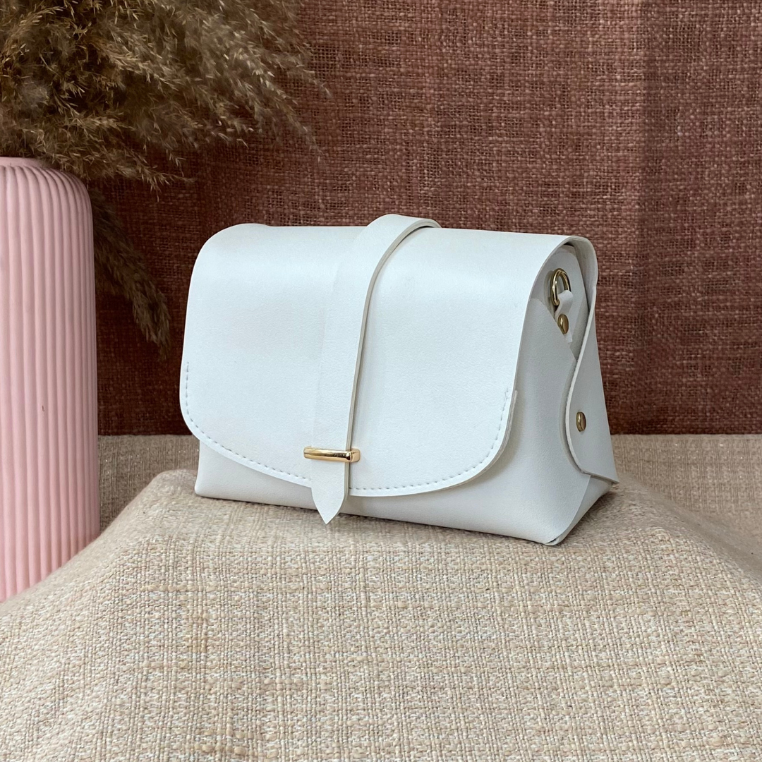 White Eva + White with Mint &amp; Pink Diamond Cloth on Pocket Pochette Belt.