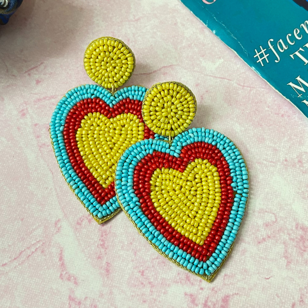 Yellow Heart Earrings