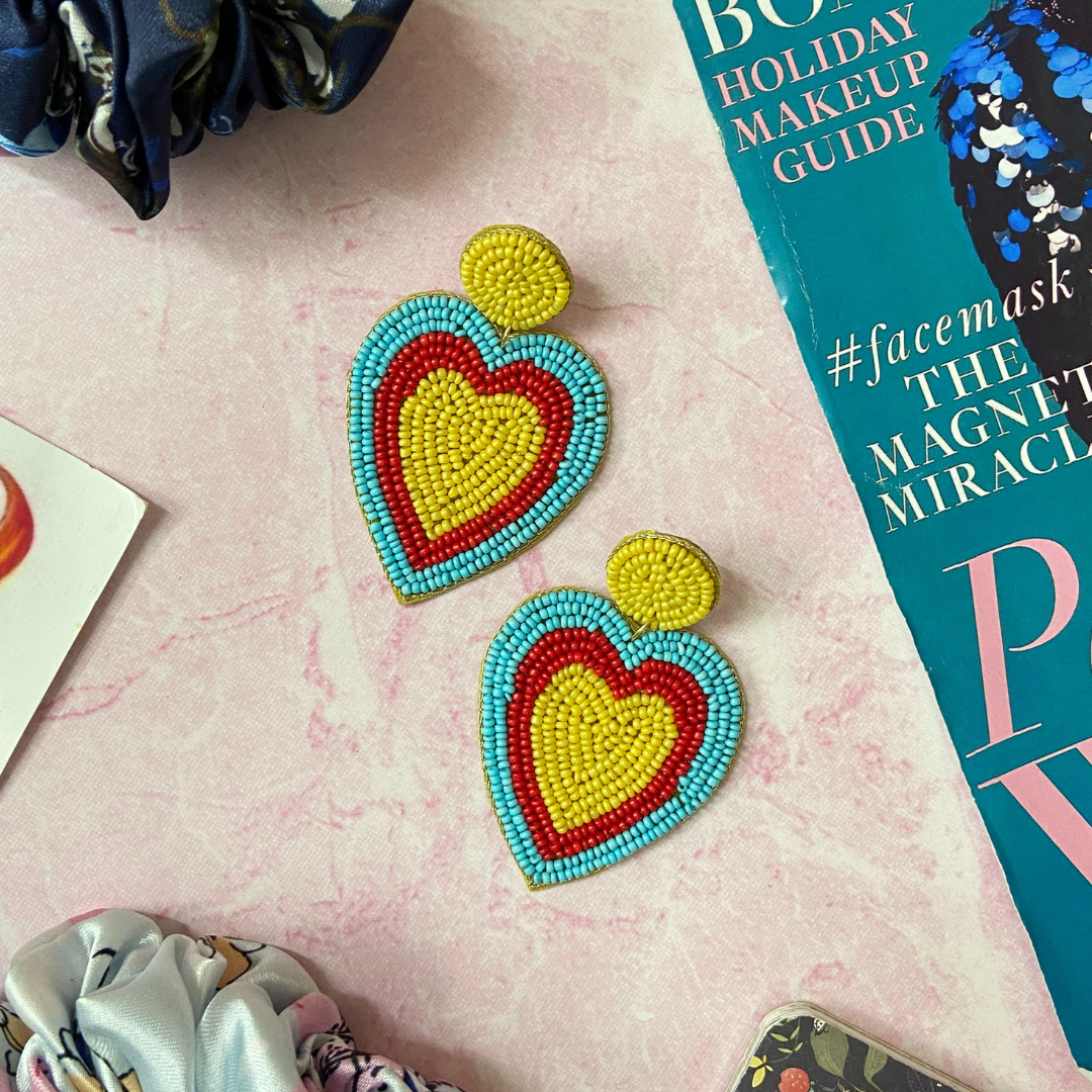 Yellow Heart Earrings