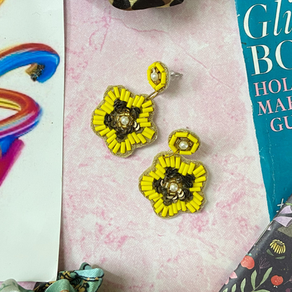 Yelow Tiny Floral Earring